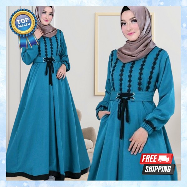 Gmis Sarii T Bsju Drees Cewek Gamis Kondangan Kekinian Gamus Syari Polos Dres Muslimah Terbaru 2023 