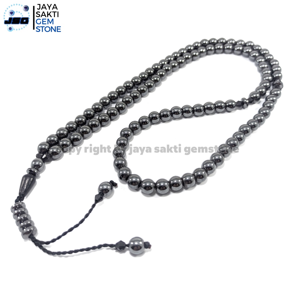 Tasbih Natural Blustin Hematite 99 Butir Original Aksesoris Oleh Oleh Haji dan Umroh