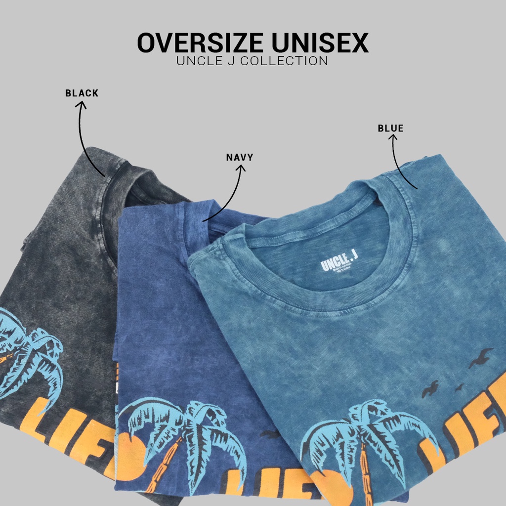 UNCLE J T-SHIRT OVERSIZE STONEWASH KAOS COTTON BAHAN KATUN PAKAIAN PRIA