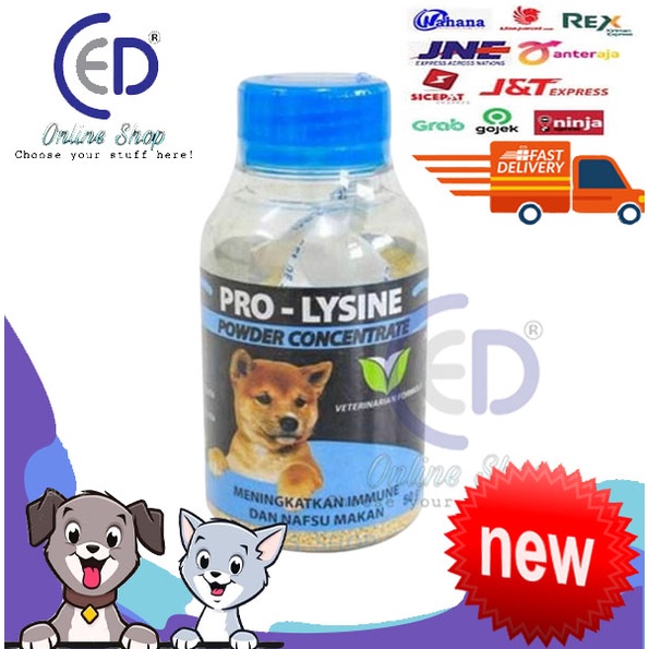 pro-lysine vitamin penambah nafsu makan &amp; imun untuk anjing &amp; kucing