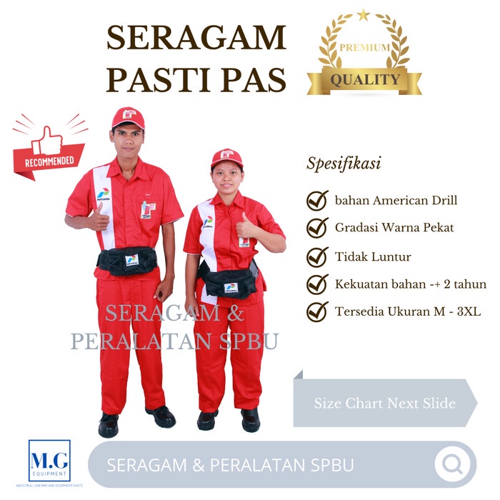Stelan Baju Seragam Operator Spbu Baju Kerja Pria & Wanita Pertamina