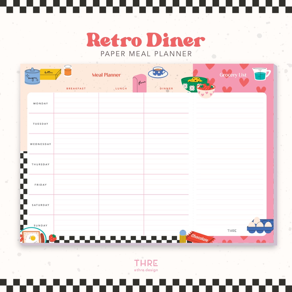 

Thre Design Meal Planner Paper Cooking Planner Magnet