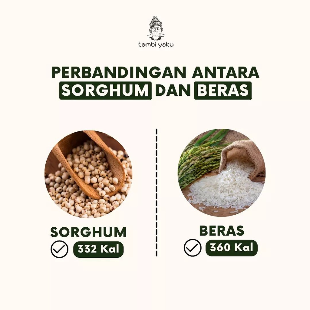 TAMBIYAKU Beras Sorghum 500 g Halal | Beras Rendah Kalori | Untuk Diet &amp; Diabetes