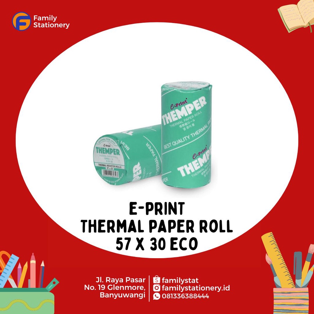 

Kertas Thermal roll 57x30 Eco E-Print