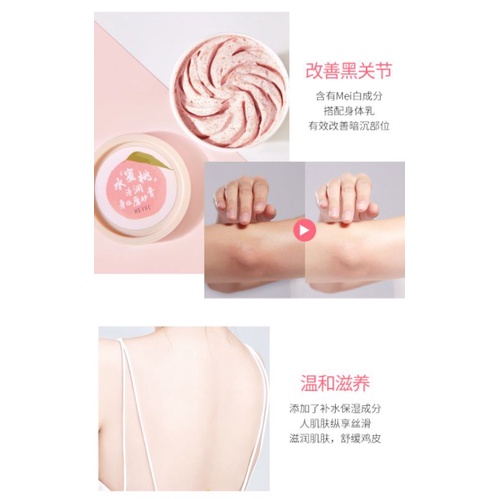 HEYXI Peach Scrub ice cream / Peeling / Body Scrub / Lulur badan / Mencerahkan Kulit