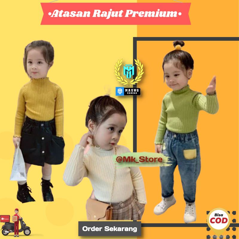 Atasan Baju Rajut Anak Perempuan  2-4 Tahun Gaya Korea