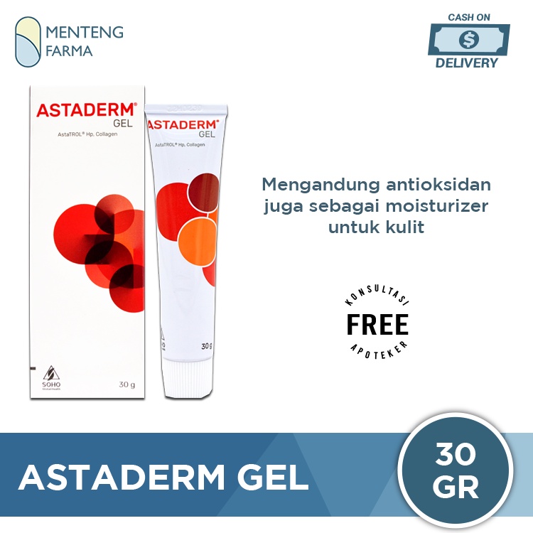 Astaderm Gel 30 Gr - Gel Pelembab dengan Antioksidan dan Kolagen