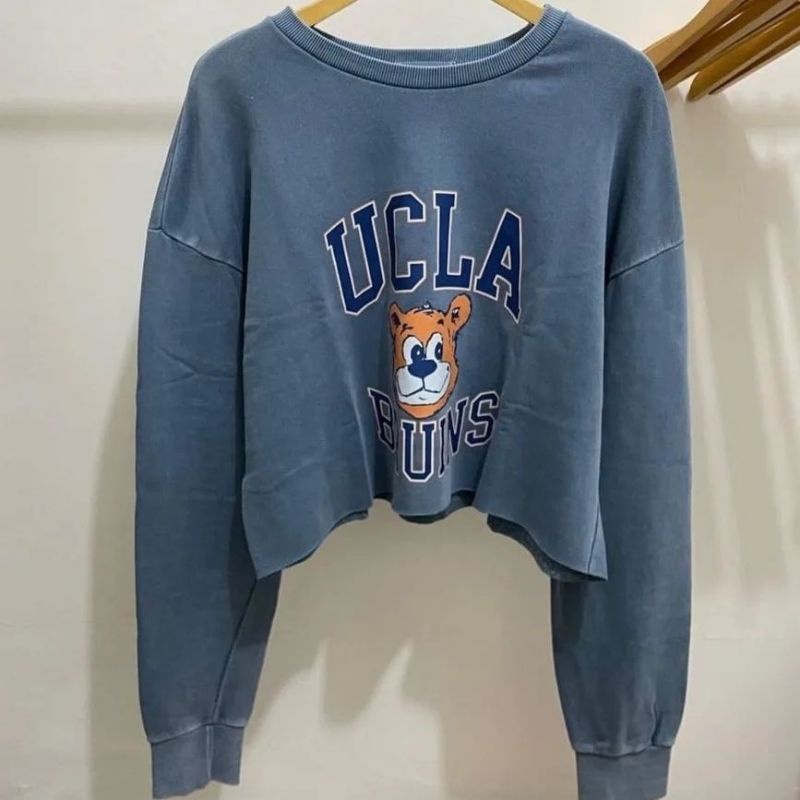 ATASAN SWEATER CROP TOP BRUINS UCLA BAHAN FLEECE TEBAL ATASAN HOODIE CROP PEREMPUAN BAJU CROP TOP CE