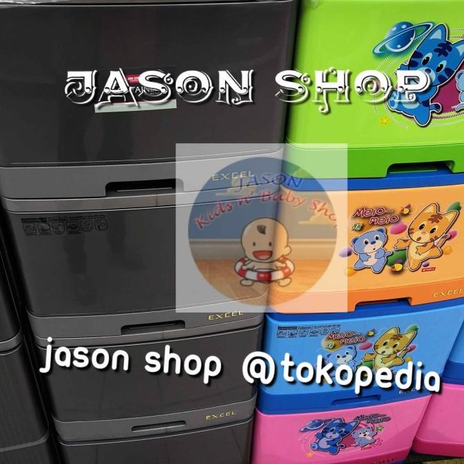 

Lemari Laci plastik Lion Star L4 Excel Large susun 4 Warna stock ready