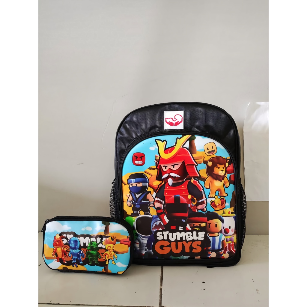 Tas Anak Laki-Laki Ransel Sekolah TK/SD Bonus kotak pensil Karakter Stumble Guys