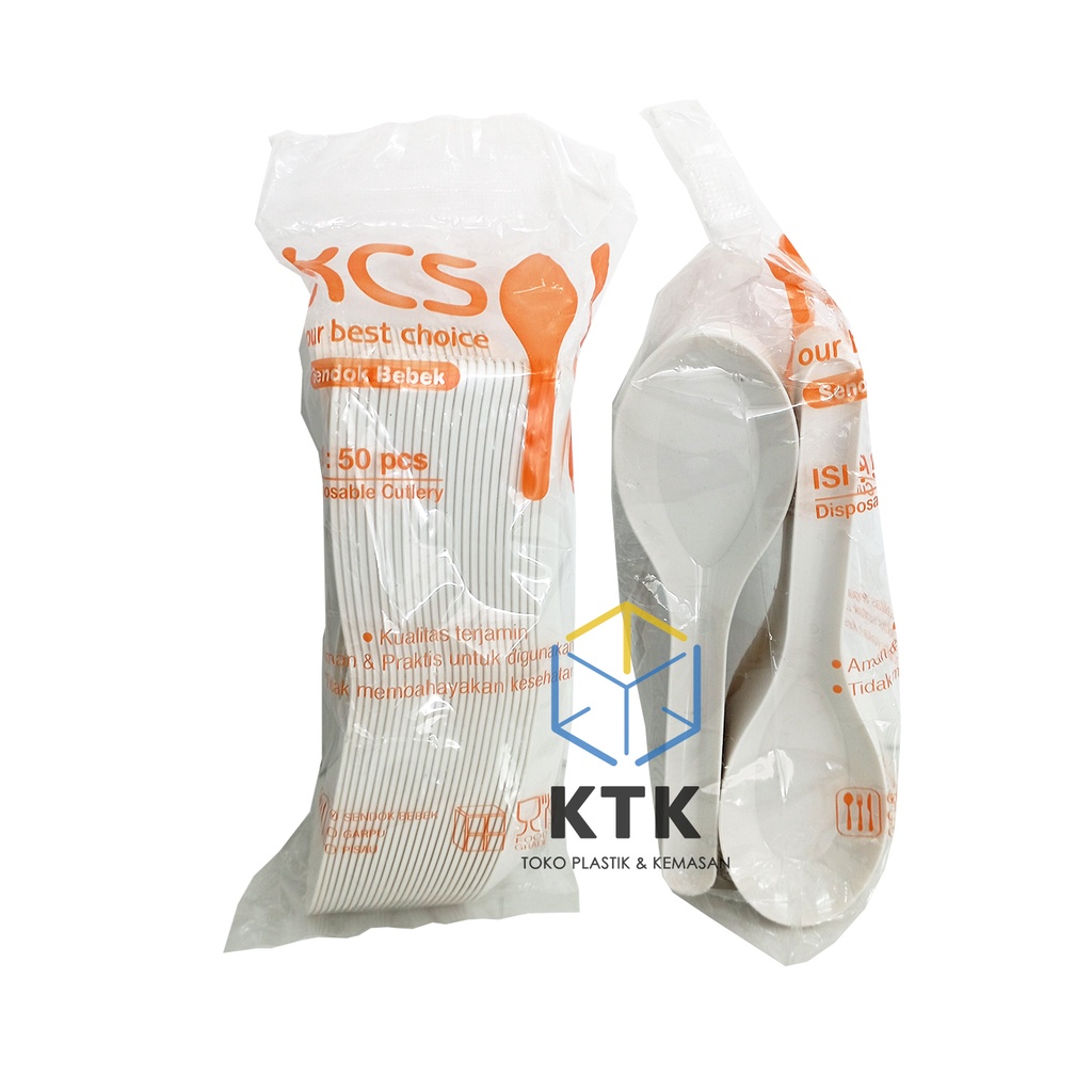 Sendok Bebek Plastik KCS [50 pcs] Tebal Premium