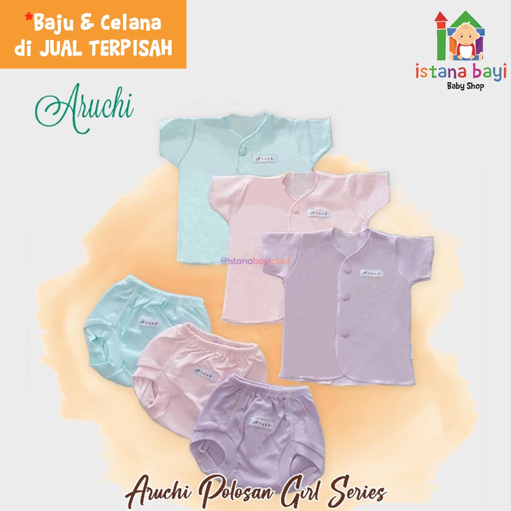 Aruchi Baju Pendek Warna Tanpa celana New born 1 Pcs - Aruchi Baby baju Bayi