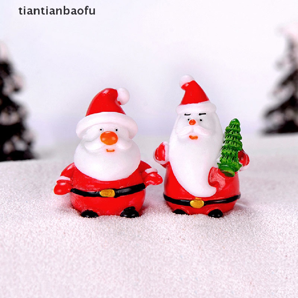 Miniatur Figure Santa Claus Snowman Untuk Dekorasi Taman