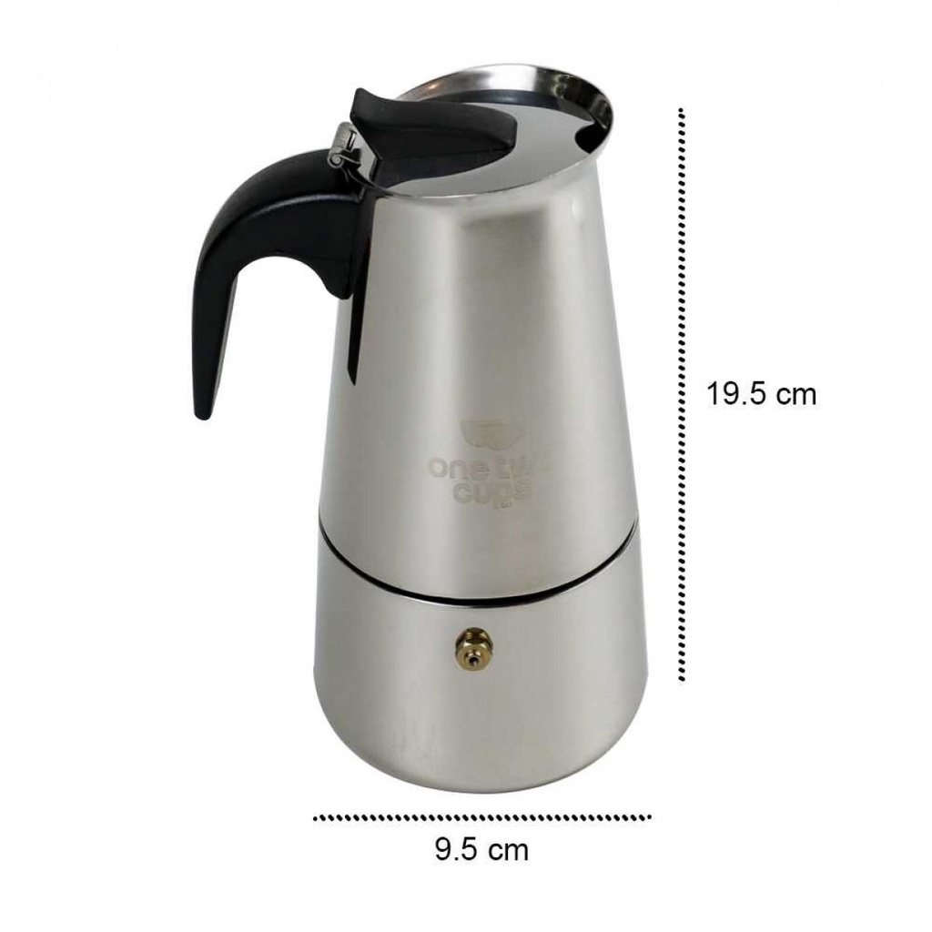 Teko Pembuat Kopi Moka Pot Stainless Espresso Coffee Maker 300ml