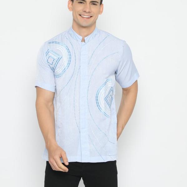 SHOHIB Baju Koko Lengan Pendek UBADAH - Biru Muda, M