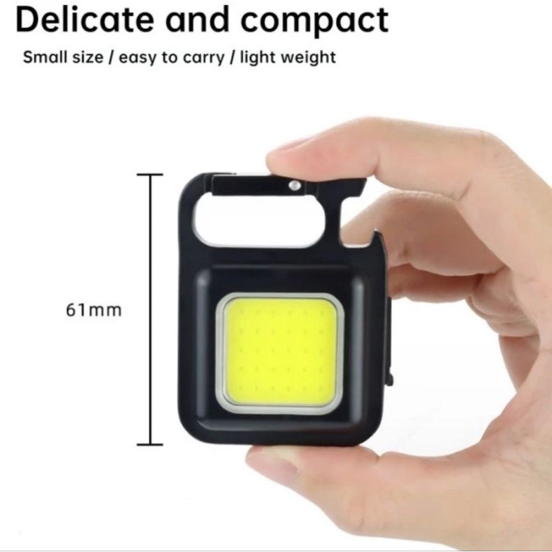 Lampu Mini LED Keychain COB Light Gantungan Kunci Senter Camping