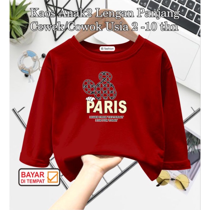 ((IB))KAOS ANAK2 UNISEX PANJANG/PARIS DIGITAL SABLON