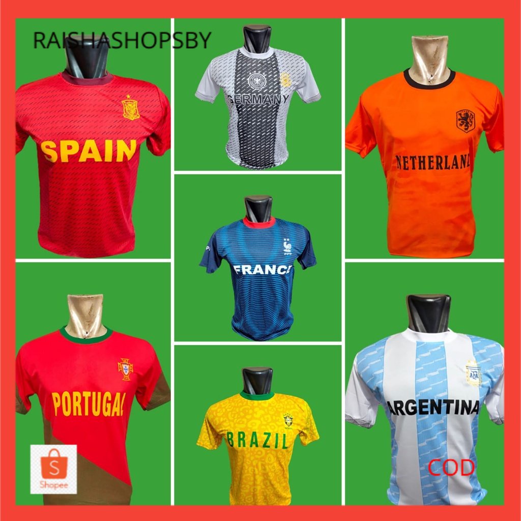 Kaos bola JERSEY COPA / EUORO / PIALA DUNIA 2022 QATAR NEGARA ATASAN DEWASA TERBARU NEW BAGUS M-L-XL