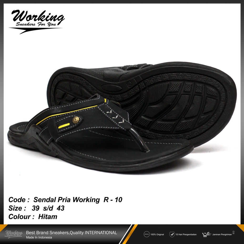 Working Sneakers For You Sandal Pria Kulit R-10