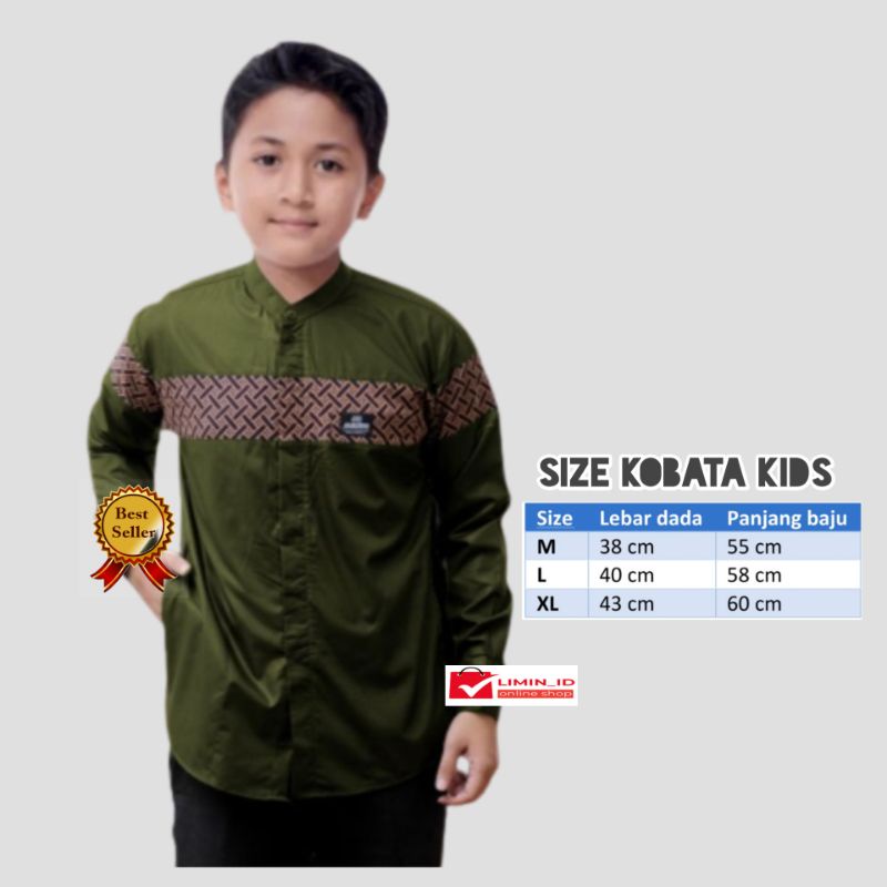 Baju Koko Terbaru Kobata Anak Laki-laki Pakaian Muslim Viral Toyobo Tojiro BISA COD USIA SD SMP