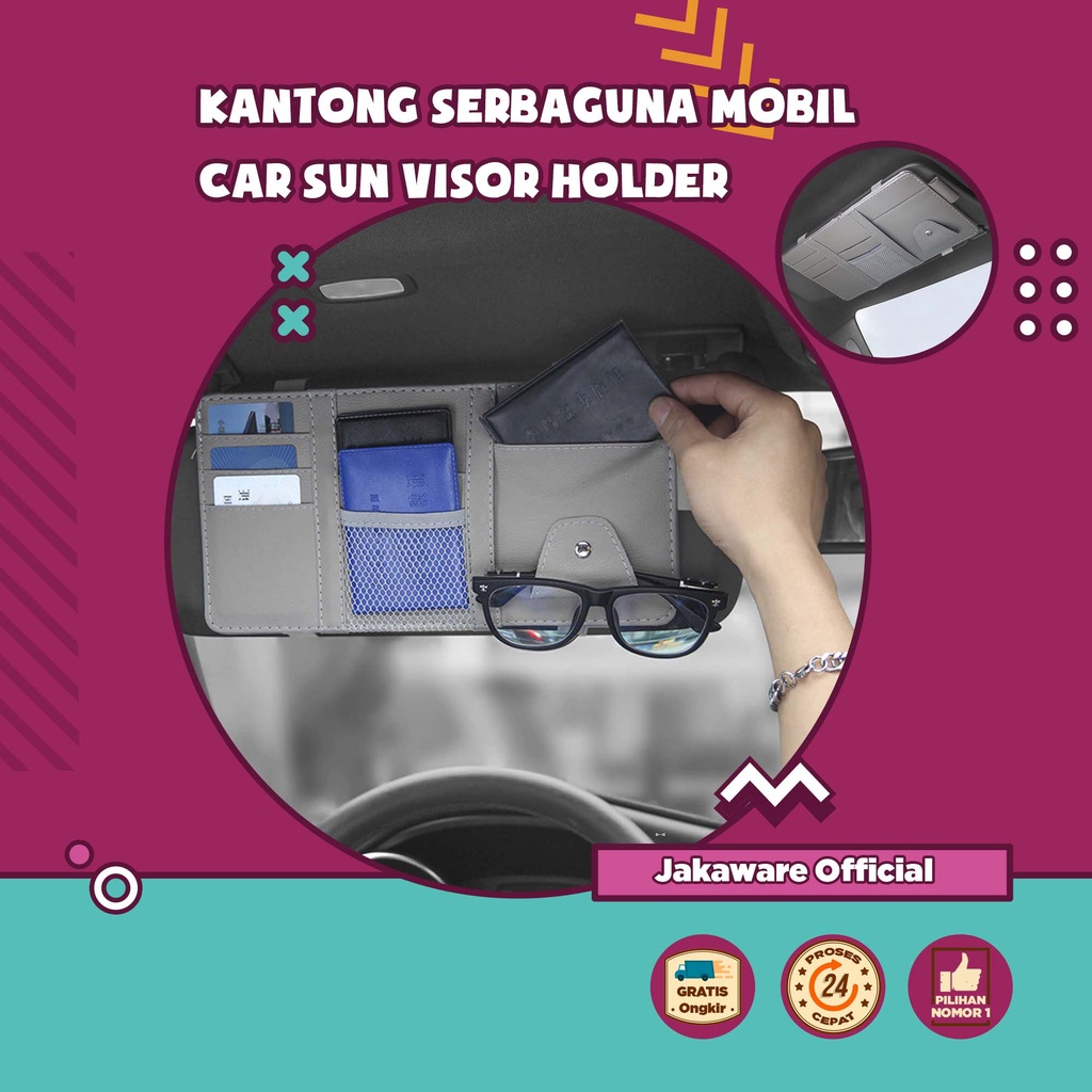 SUDELI KANTONG SERBAGUNA MOBIL CAR SUN VISOR HOLDER SERBAGUNA PENYIMPANAN MENARUH BARANG BENDA KECIL