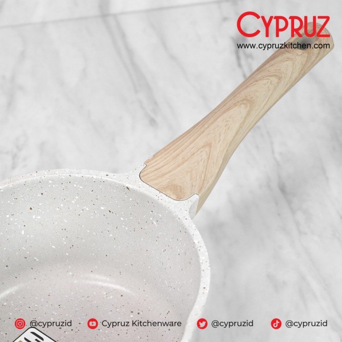 Cypruz SN 0332 White Granite Die Cast Sauce Pan 18cm