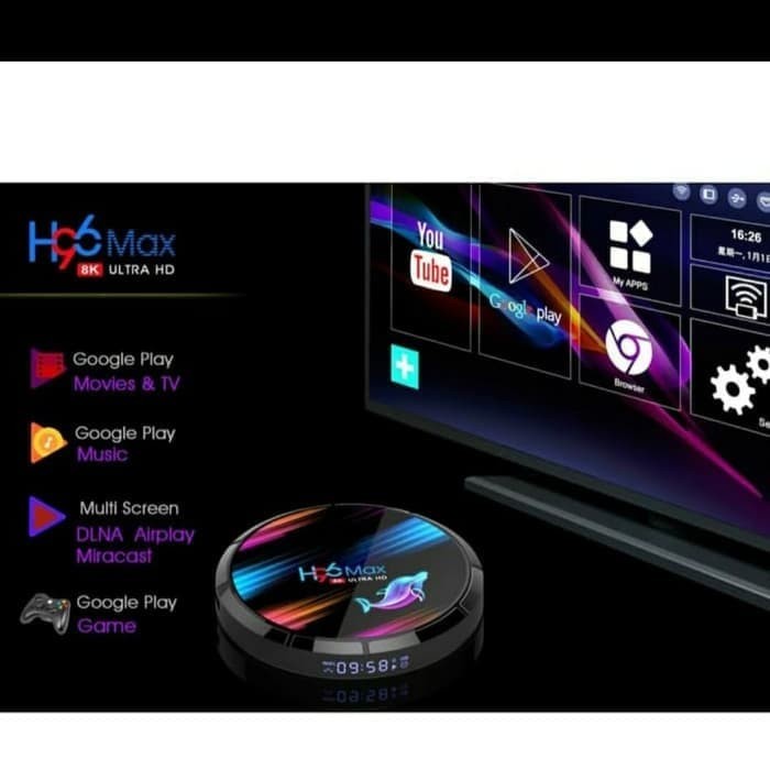 Produk Terbaru Android Tv Box H96 Max X3 4Gb/128Gb Os 9 Wifi Dual Band Amlogic S905X3