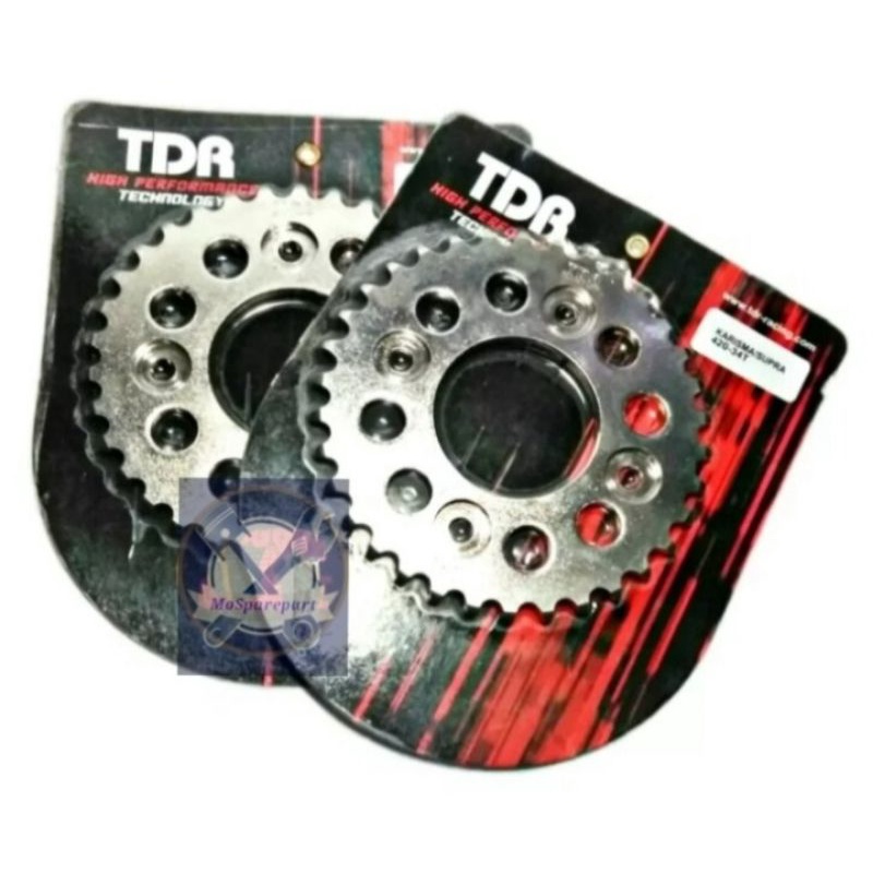 Gear /gir belakang setKarisma/ Supra X125/ Revo/ Blade/ Supra fit new Merk TDRMerk TDR kualitas terj