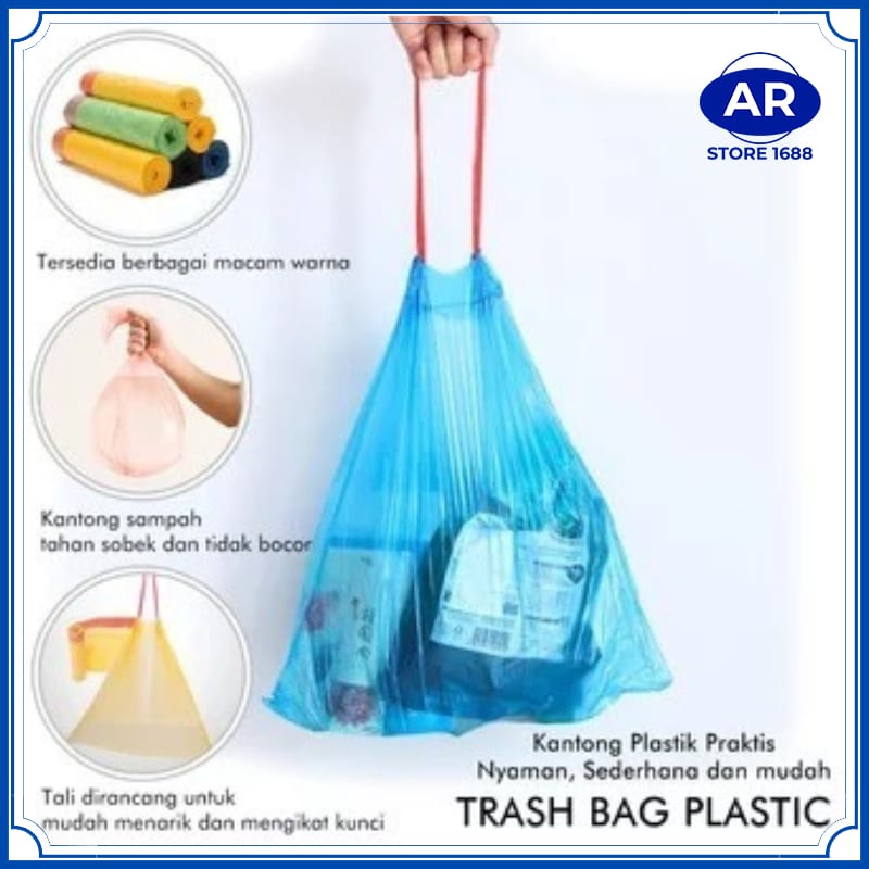 Kantong Sampah Tali isi 15 lembar 45x50cm plastik sampah gulung roll-[AR STORE 1688]