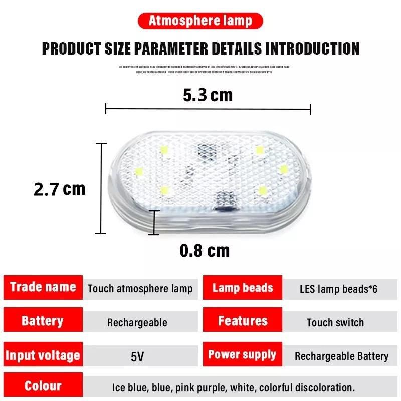 lampu led kabin mobil lampu sentuh portable sentuh rechargerable