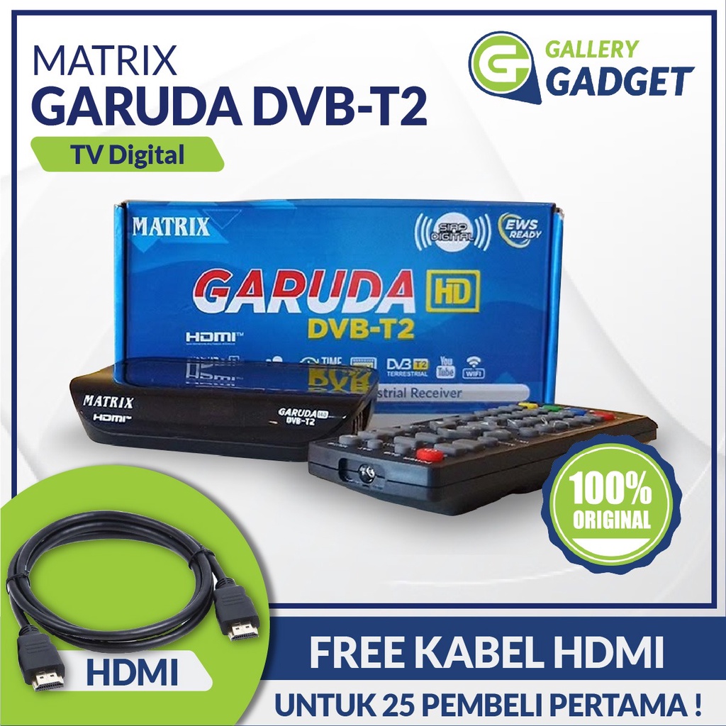 Set Top Box Matrix Garuda DVBT2 STB Antena TV Digital Wifi Biru