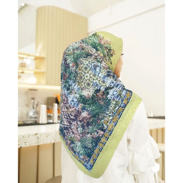 JILBAB SEGI EMPAT MOTIF / ROSYAA KUNING / VOAL LASER CUT / SEGI EMPAT VOAL PREMIUM / KERUDUNG JUMBO 
