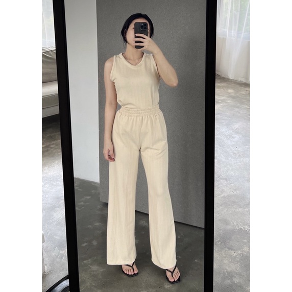 Selim Label Darcy Set Knit Pants Setelan Celana Rajut Knit Set Top