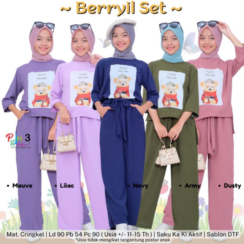 PGJ KIDS - BEST SELLER BERRYIL One Set Slebew Cringkle Anak / ANDIRA Setelan Rok Anak Cringkel Airfl