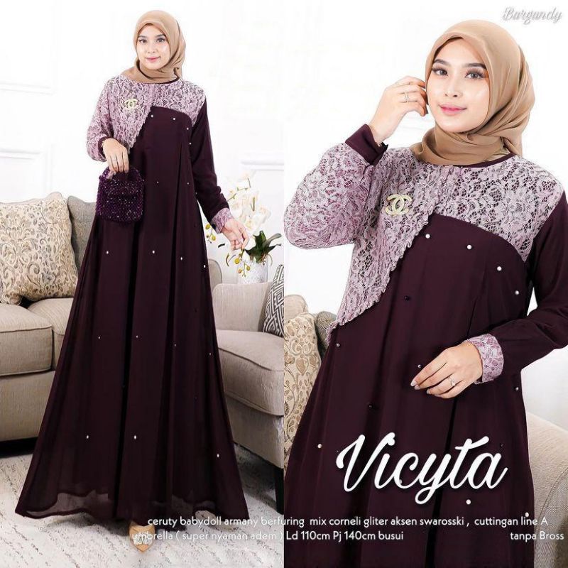 DRESS MUSLIM, Fashion Muslim, baju wanita, dress, gamis, Baju gamis, fashion wanita, Vicyta Dress