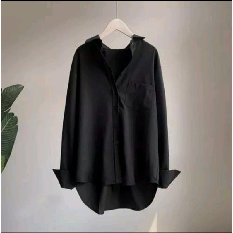 Kemeja Basic Oversize Wanita / Kemeja Polos Wanita Jumbo / Kemeja Rayon Premium