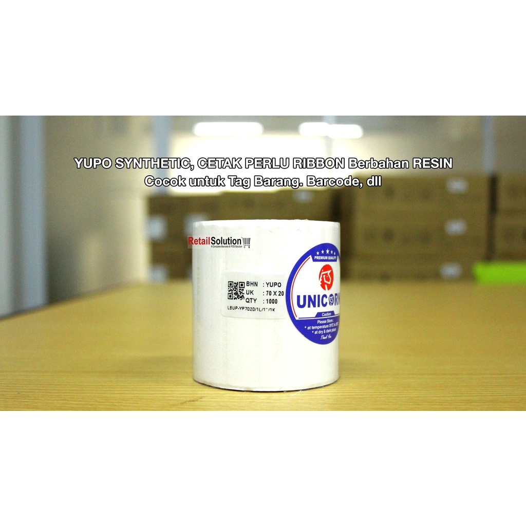 Stiker Label Barcode YUPO Synthetic - 70x20 mm / 70x20mm / 7x2 CM