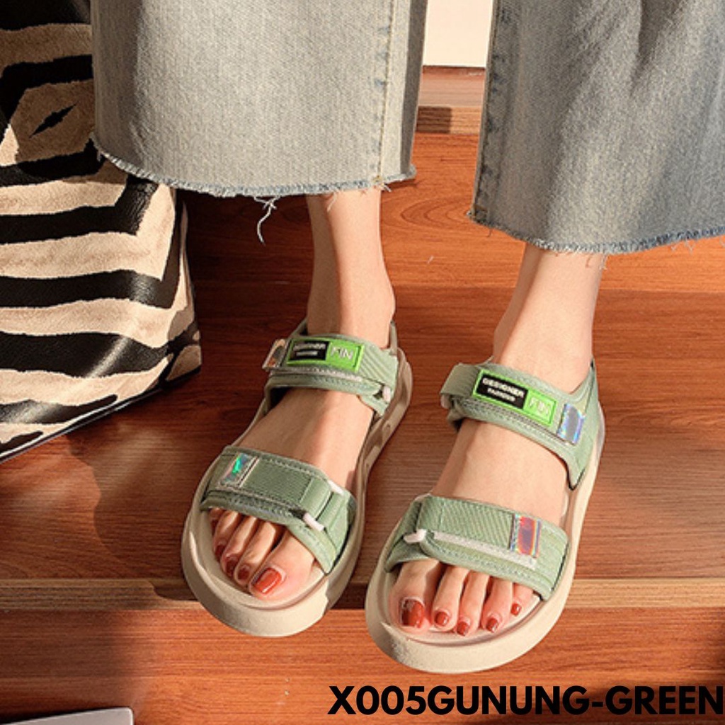 SANDAL WANITA KEKINIAN MODE POLOS ANTI NORAK DISUKAI BANYAK ORANG BAHAN CANVAS COMBI RUBBER IMPORT 005GUNUNG