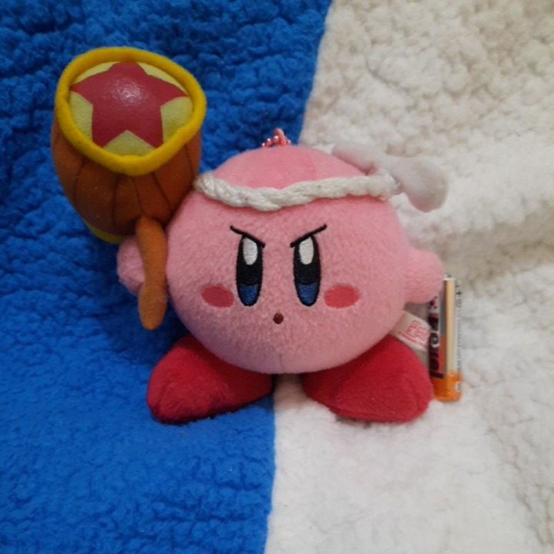Kirby Keychain Plush Hammer Original