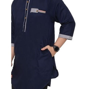 Baju Koko Qurta Kurta Ar-Ridho Katun Premium Ukuran Jumbo - Putih, L