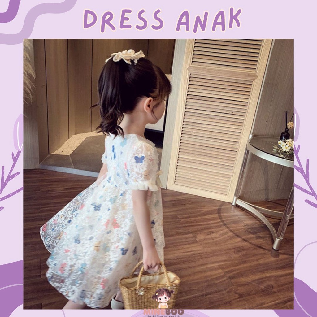 mineboo -  DRESS COLOURFULL BUTTERFLY EBV 1-8tahun Dress anak perempuan /rok anak cewek/kado anak perempuan/pakaian anak sifon