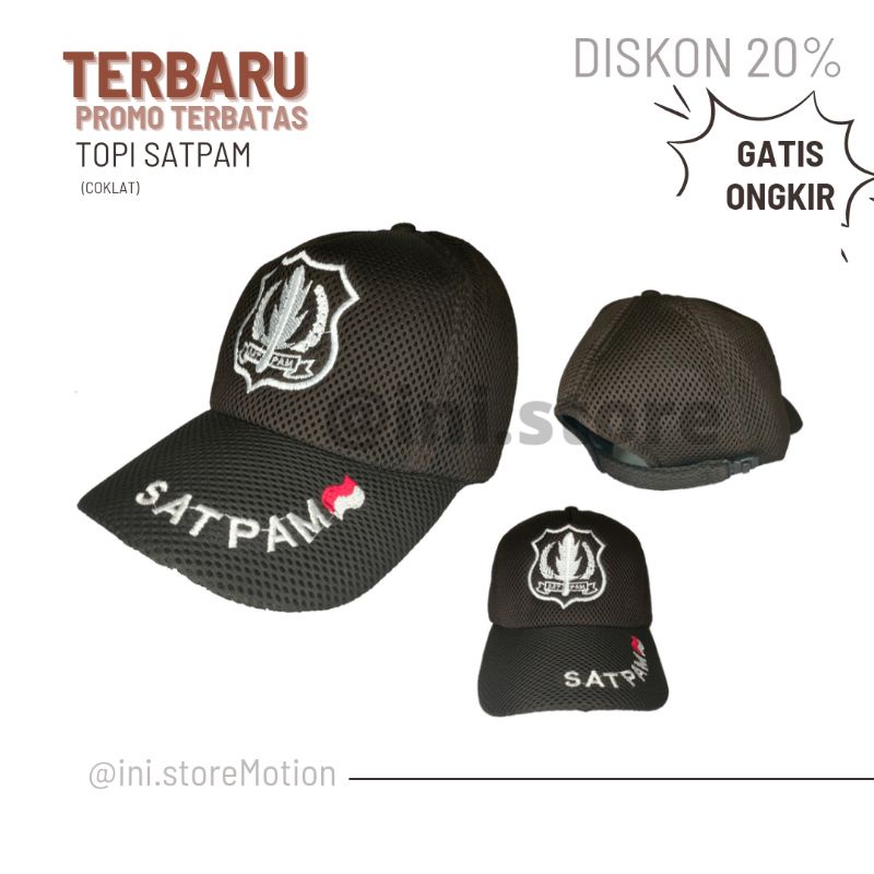 TOPI SATPAM SECURITY COKLAT TERBARU TOPI SATPAM . COD