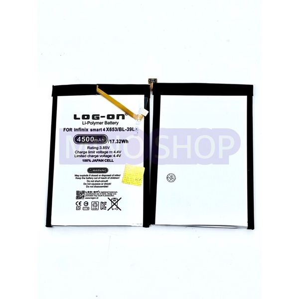 BATERAI LOG ON INFINIX SMART 4 - S5 - S5 LITE - X652 - X653 - X653C - BL-39LX DOUBLE POWER BATRE
