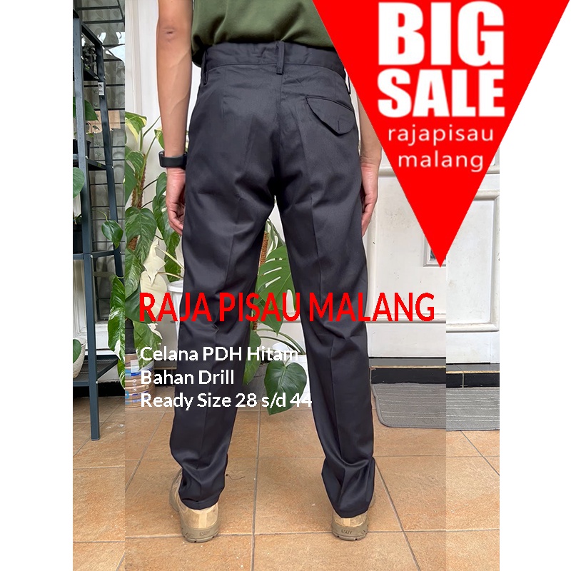 Celana PDH Hitam FREE MASKER Celana Kerja Pria Kerja Slimfit Warna Hitam Size Jumbo 27-44 Bahan Kain Woll Premium