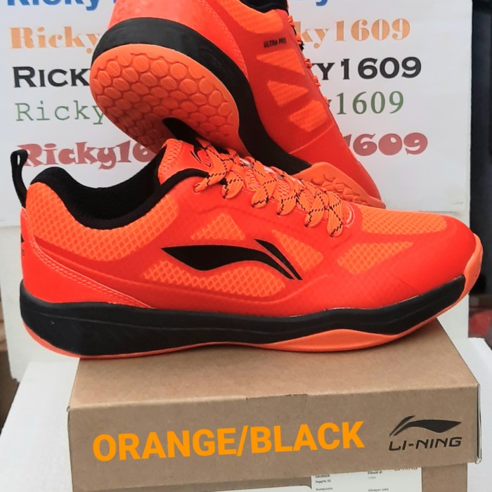 SEPATU BADMINTON LINING ULTRA PRO - SEPATU LINING ULTRA PRO - ORIGINAL - ORANGE/BLACK