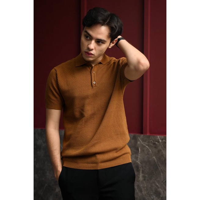 KAOS POLO PREPP STUDIO POLO HOVE LIGHT BROWN - S