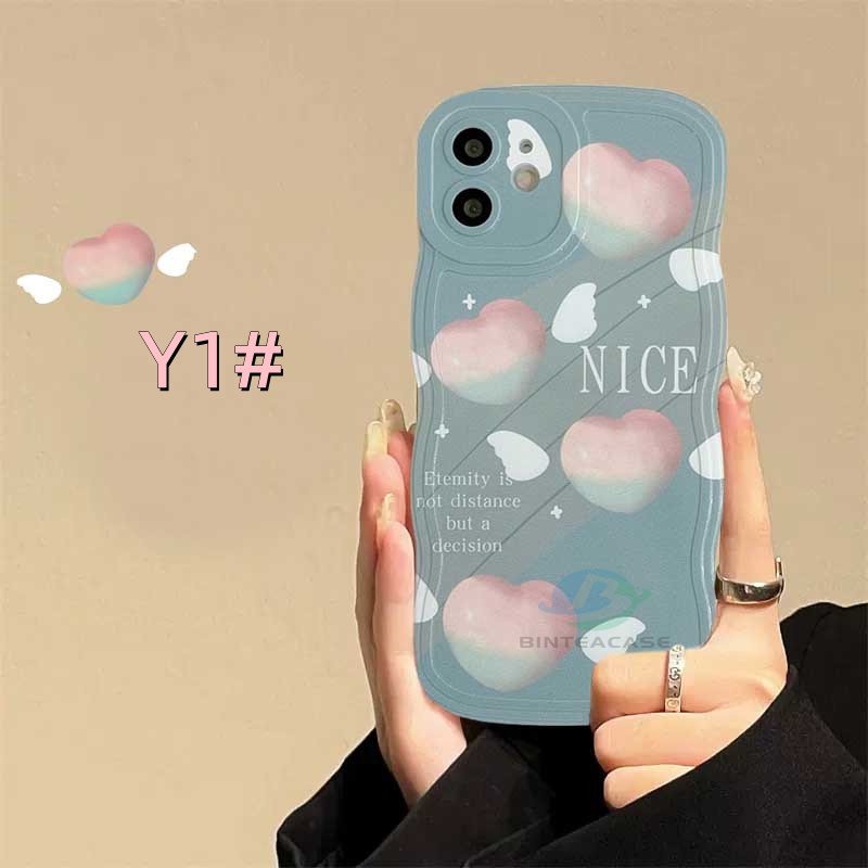 Realme C30 C31 C33 C33 C35 C21Y C25Y C21 Realme 10 RealmeC11 C25 C17 C15 C12 C3 C2 Realme 8i 7i 5i 6i 7 Pro Love of Moon Peach Tepi Melengkung Casing Handphone TPU Binteacase