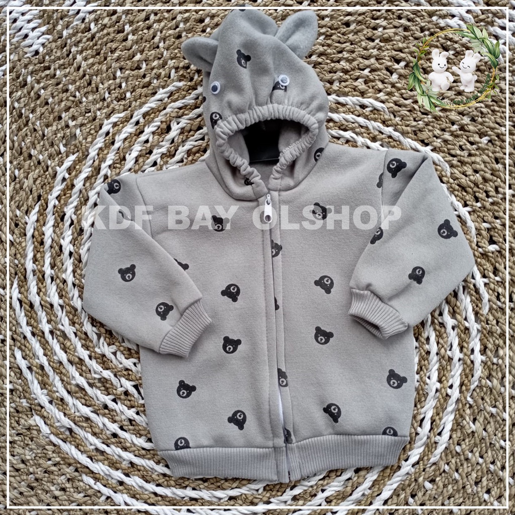 jaket anak kupluk motip kepala panda jaket bayi perempuan jaket bayi laki laki jaket anak 4-15 bulan