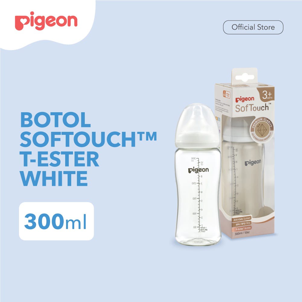 Pigeon Botol T-Esther Wide Neck Light Green / Peach / White 300ml + Bubble Wrap / Toko Makmur Online