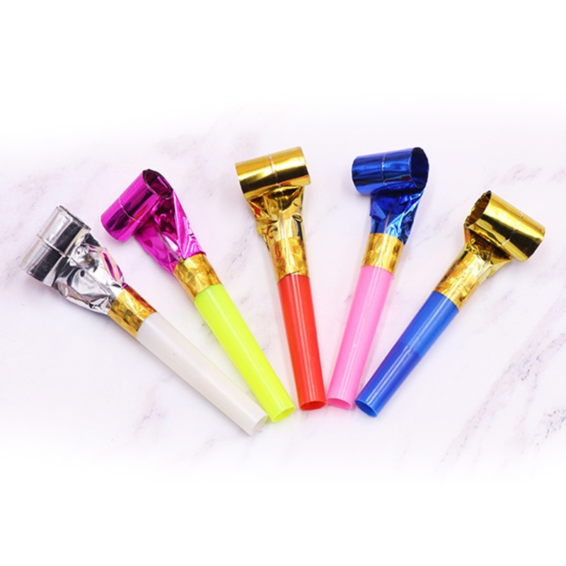 Mary Party Blowers 10pcs Anak-Anak Blowout Noisemakers Cheer Up Whistle Toy Bag Stocking Aksesoris Bersorak Untuk Pesta Fav